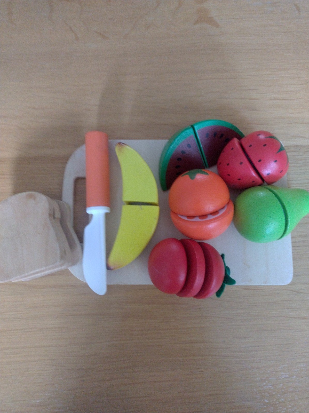 Houten snijfruit speelgoed set - Mini Matters, Kinderen en Baby's, Ophalen of Verzenden, Zo goed als nieuw