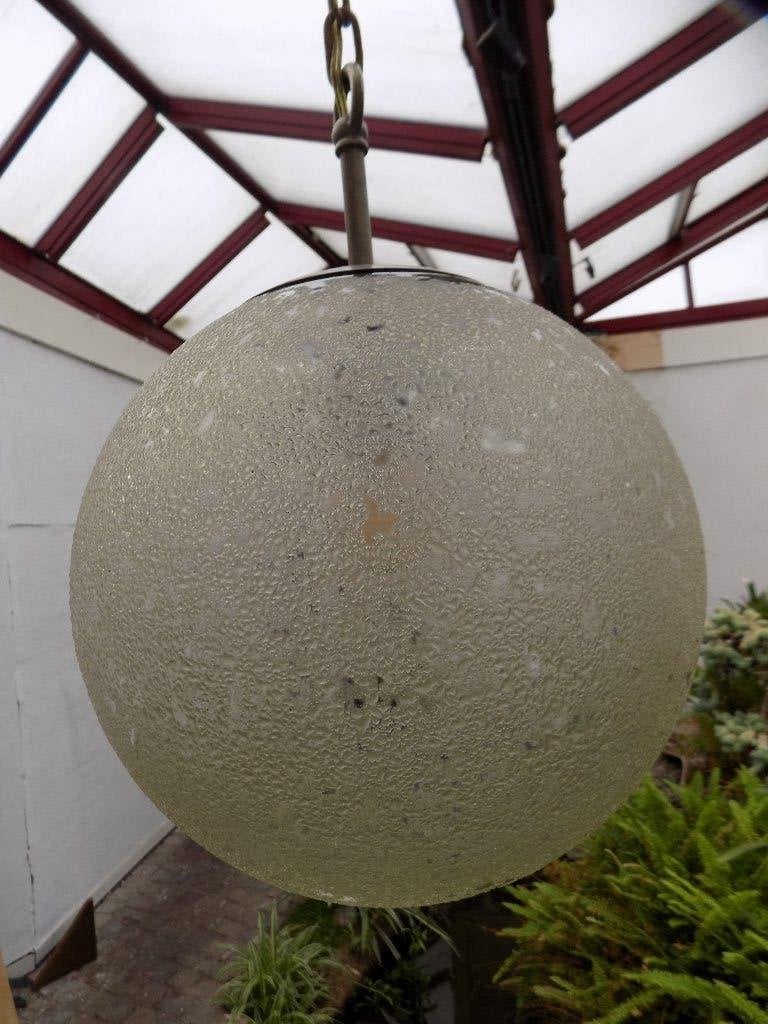 Hanglamp globe seventies 1970 vintage retro Peill Putzler ?, Ophalen, Gebruikt, Glas