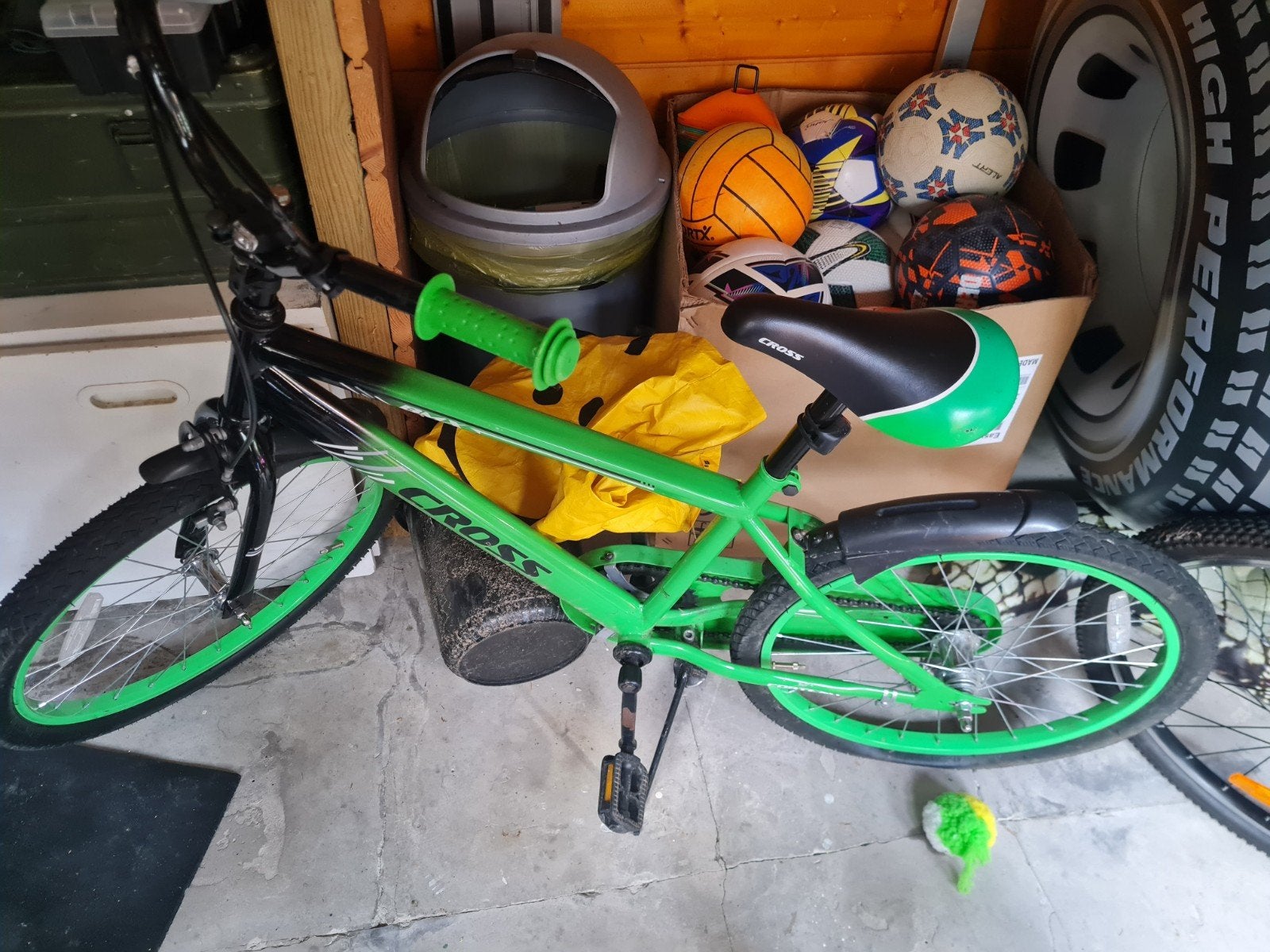 Groene jongensfiets 20 inch, Ophalen, Terugtraprem, Gebruikt, Staal
