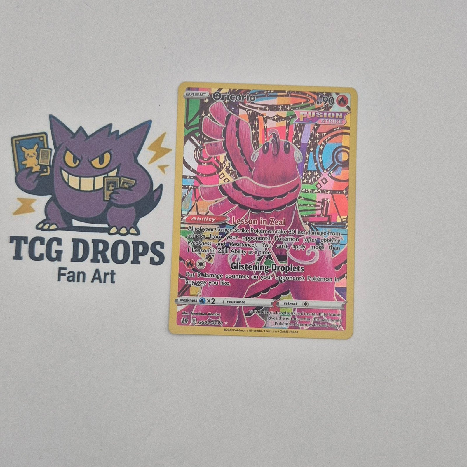 Oricorio GG04/GG70	Crown Zenith, Ophalen of Verzenden, Zo goed als nieuw, Losse kaart, Foil