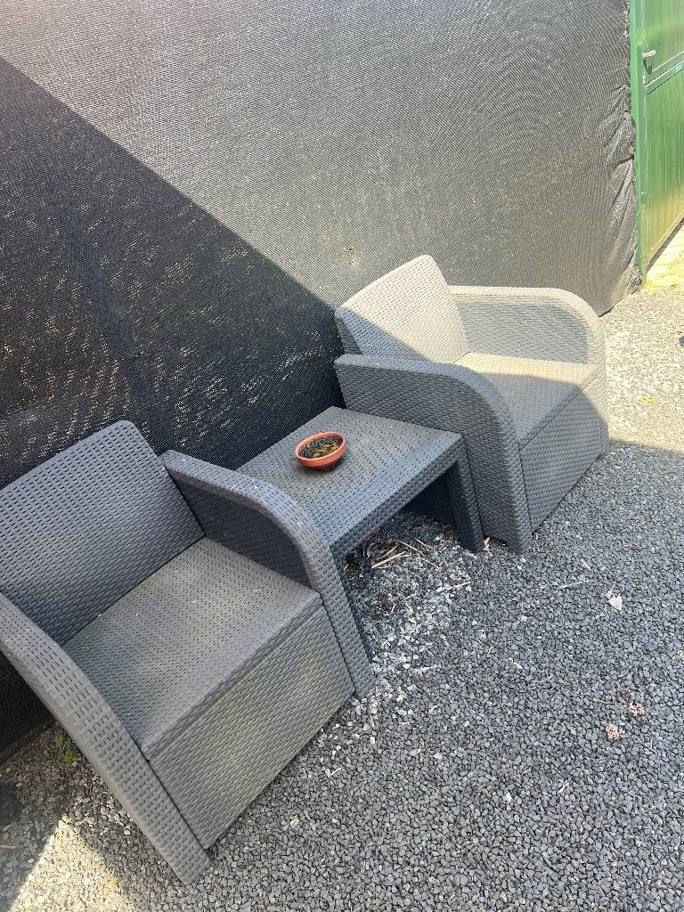 Tuinmeubelen, Tuin en Terras, Tuinsets en Loungesets, Kunststof, Gebruikt, Bijzettafel, Tuinset