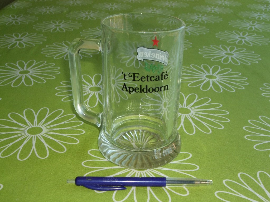 Heineken - 't Eetcafé Apeldoorn - dubbeldruk bierpul, Verzamelen, Ophalen of Verzenden, Zo goed als nieuw, Pul(len), Heineken
