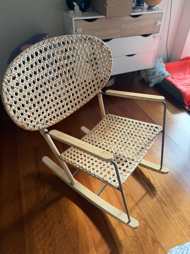 IKEA GRÖNADAL schommelstoel / rocking chair, rotan, Ophalen, Gebruikt, Riet of Rotan, Eén