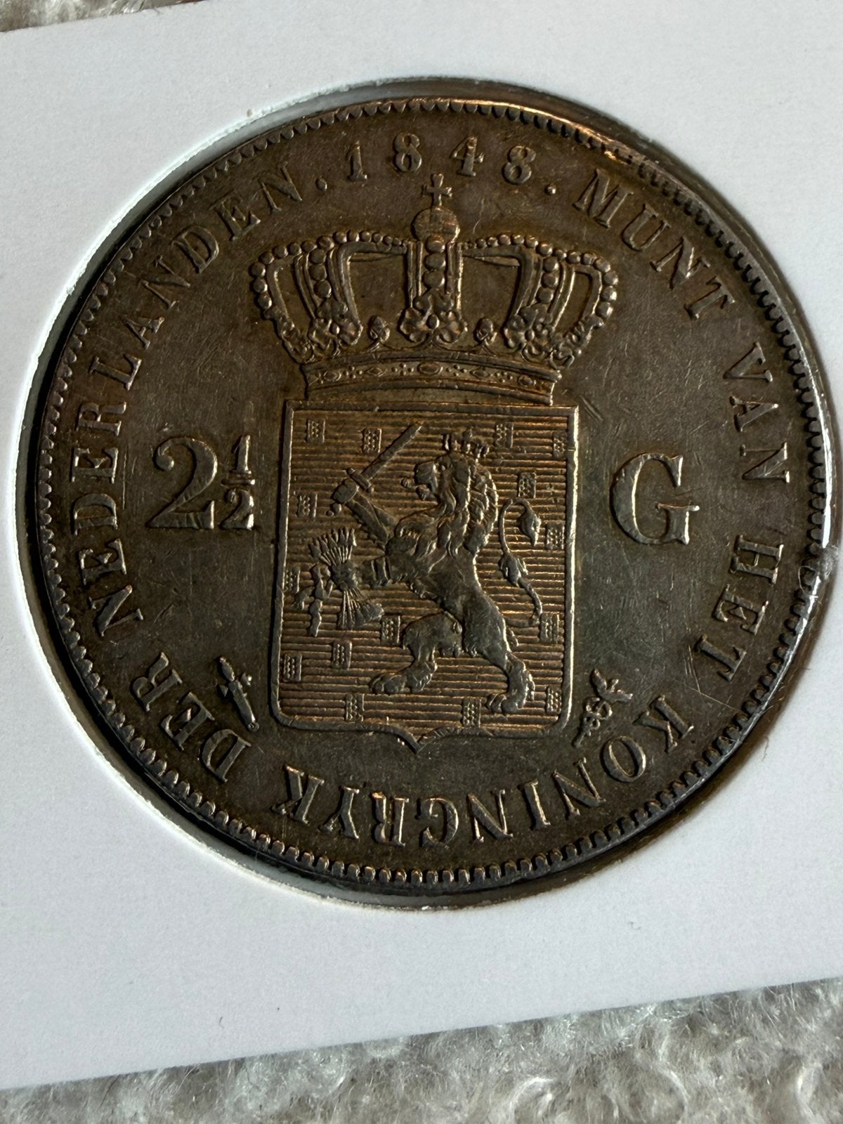 1848 willem II rijksdaalder, Zilver, Ophalen of Verzenden, Losse munt, 2½ gulden