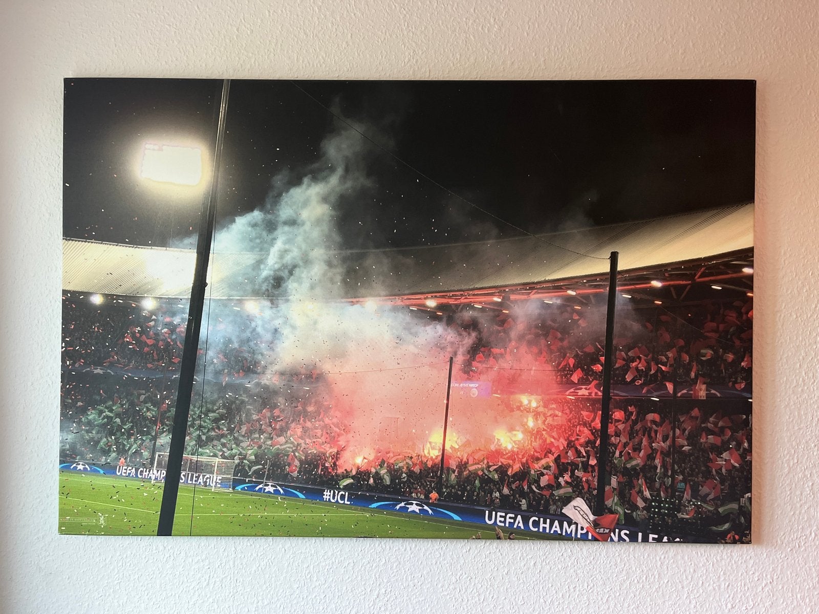 Feyenoord Canvas Champions League Sfeeractie Kuip, Ophalen, 100 tot 125 cm, 75 cm of meer, Print