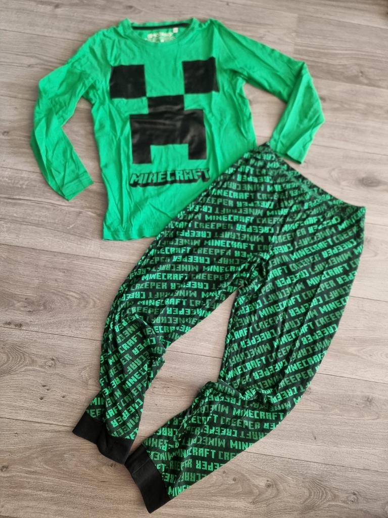 Groen pyjama Minecraft, maat 158 (LI1), Ophalen of Verzenden, Zo goed als nieuw, Jongen, Nacht- of Onderkleding