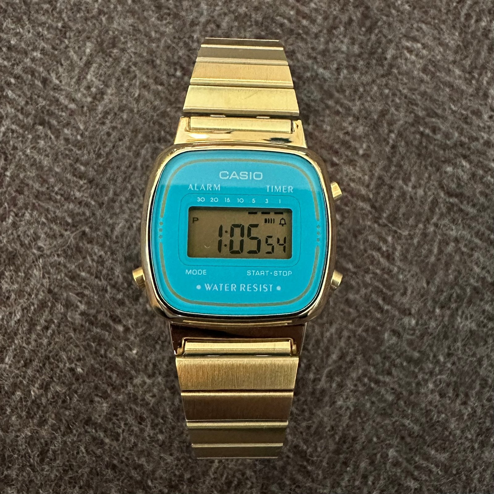 Casio LA670 Turkoois Turquoise Goud Horloge Dameshorloge, Overige merken, Staal, Staal, Verzenden