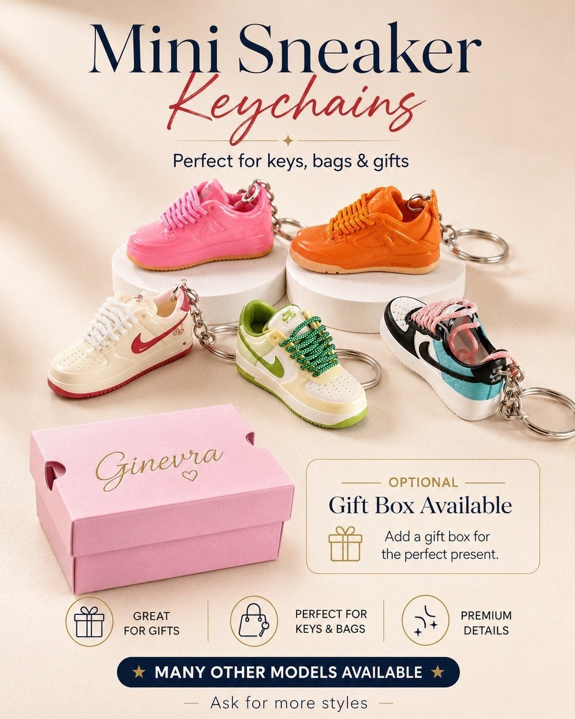 Mini shoebox met sneaker  sleutelhanger, Ophalen of Verzenden, Nieuw