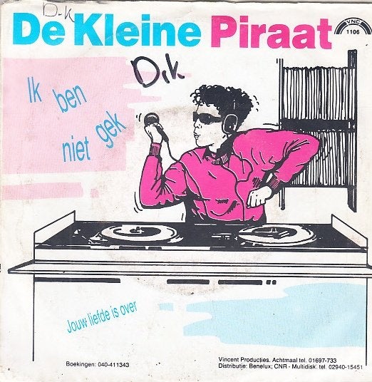 de kleine piraat - ik ben niet gek ( piraat /1986), Gebruikt, 7 inch, Ophalen of Verzenden, Beschermende buitenhoes