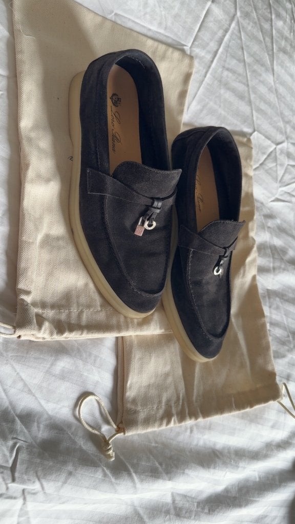 Loro Piana summer walker loafers. Kleur zwart, Verzenden, Loro piana, Gedragen, Instappers