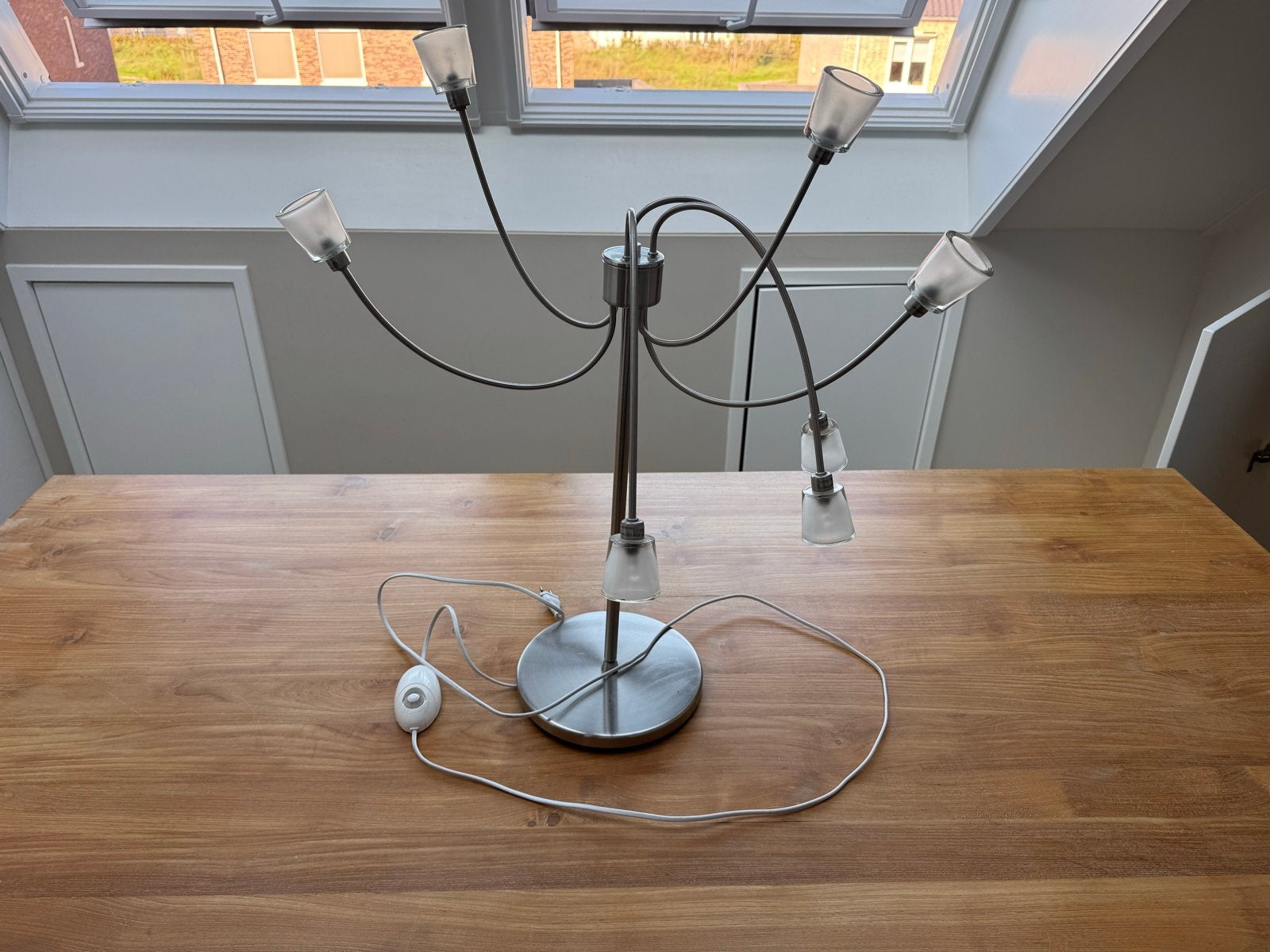 IKEA Kryssbo Tafellamp met 7 Verstelbare Armen, Ophalen, Met schakelaar, Gebruikt, E14 (klein)