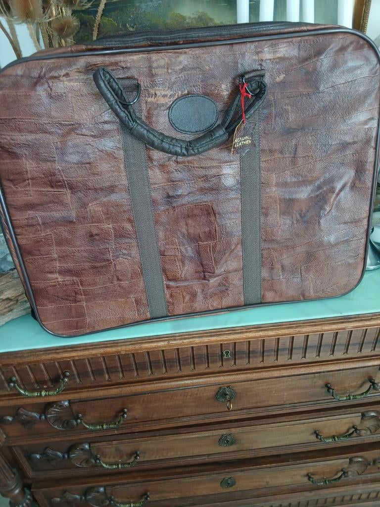 Vintage Leren Reistas - Bruin, Ruim en Stijlvol, 40 tot 60 cm, 20 tot 30 cm, Bruin, Minder dan 35 cm