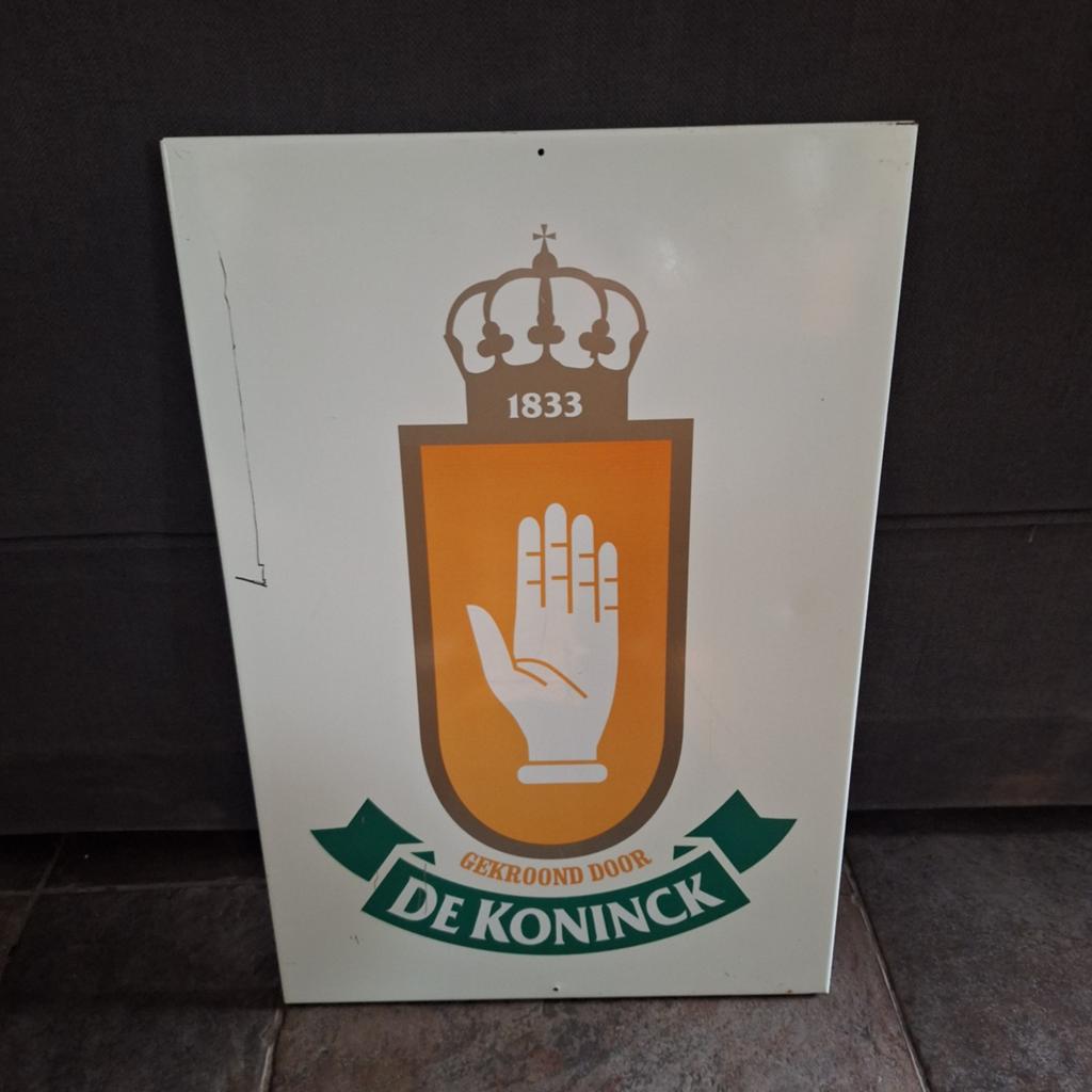 De Koninck bord, Ophalen of Verzenden, Gebruikt, Reclamebord, Plaat of Schild, De Koninck