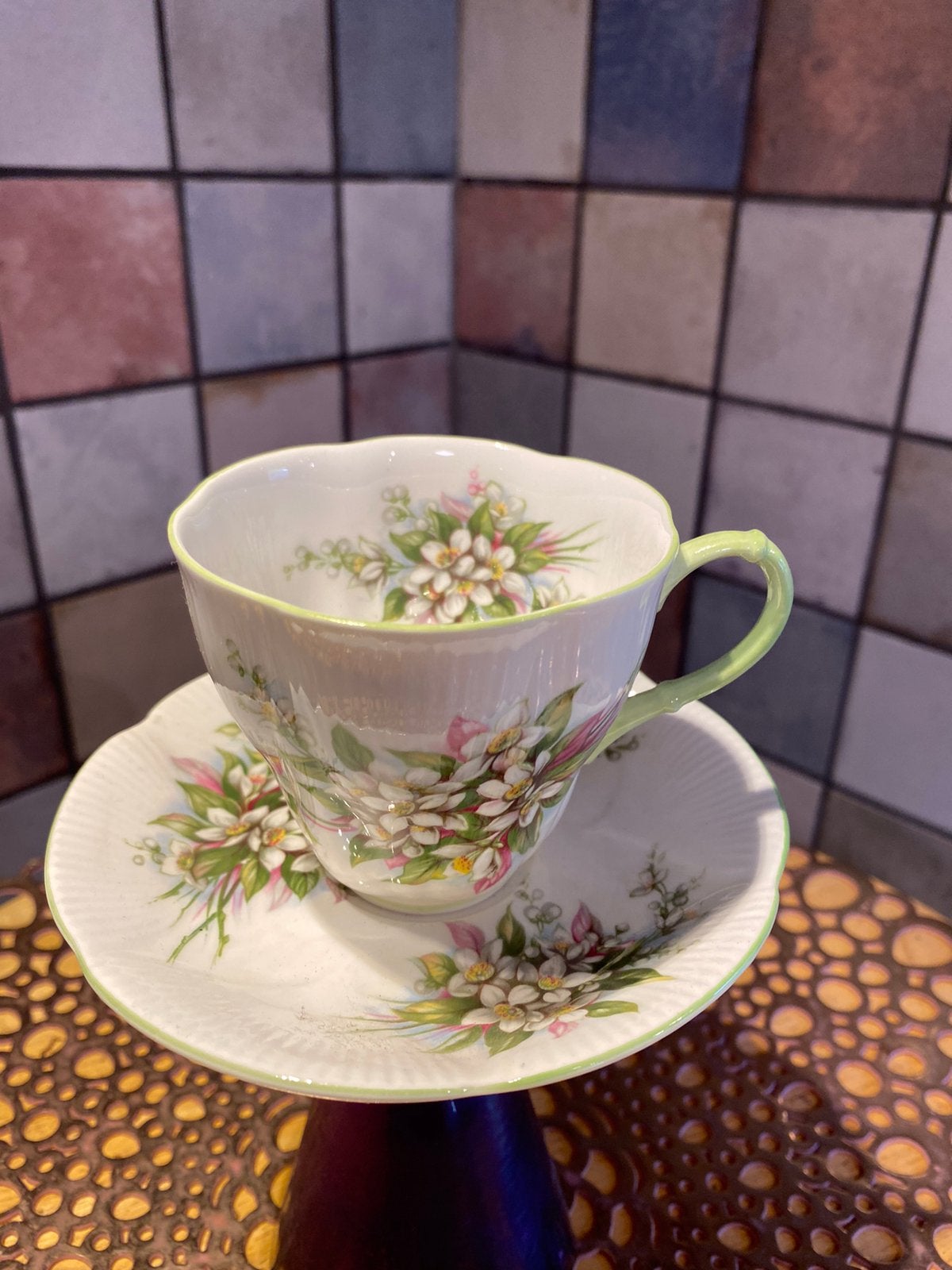 Royal Albert,Blossem Time Series,”Orange Blossem”kop en scho, Ophalen of Verzenden