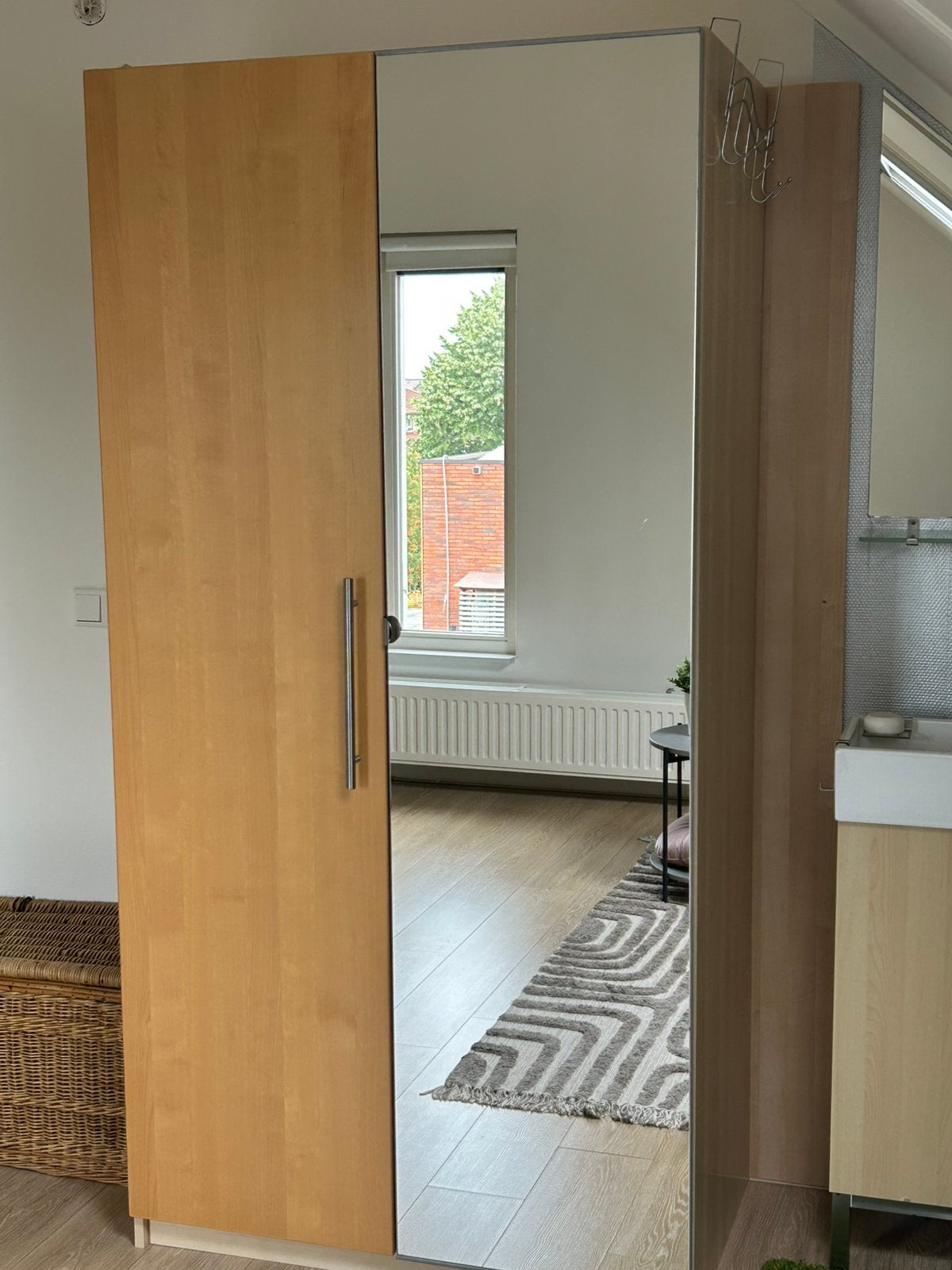 Kledingkast, Huis en Inrichting, Kasten | Kledingkasten, Ophalen, Met deur(en), Gebruikt, 100 tot 150 cm