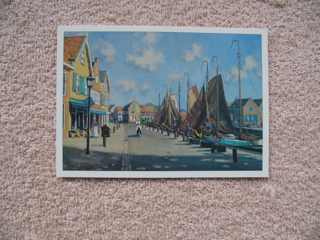 Spakenburg ?, Kunst - Klaas Zwaan, de vloot is thuis, Verzamelen, Ansichtkaarten | Nederland, Ophalen of Verzenden, 1980 tot heden