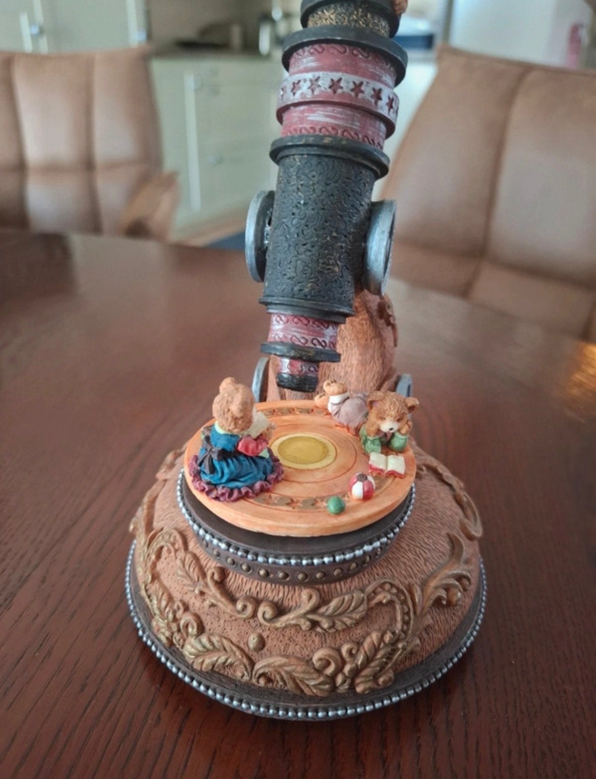 Vintage "Multi-Action" Speeldoos Microscoop met Beertjes, Ophalen of Verzenden, Gebruikt