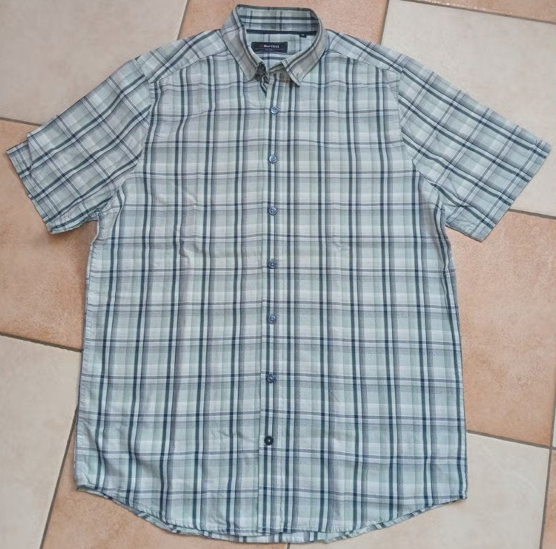 Bartlett Geruit Herenoverhemd Maat M, 100% Katoen, Kleding | Heren, Overhemden, Meerkleurig, Bartlett, Zo goed als nieuw, Halswijdte 39/40 (M)