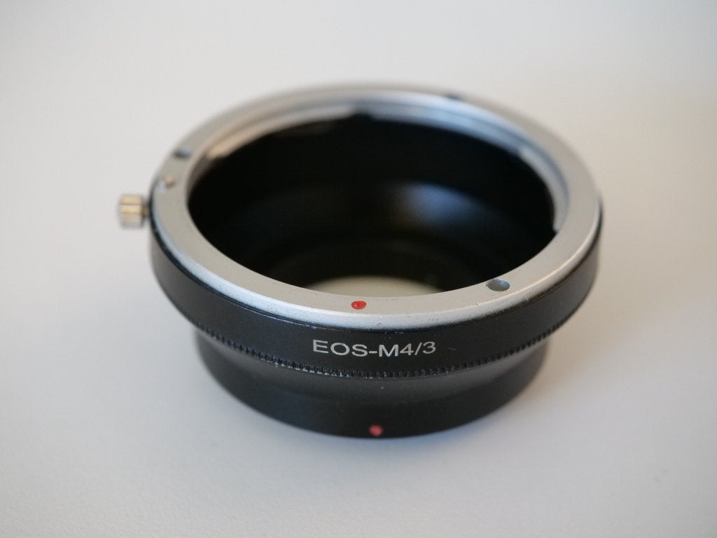 Adapter van Canon EOS naar MFT (micro Four Thirds), Ophalen of Verzenden, Gebruikt, Toebehoren