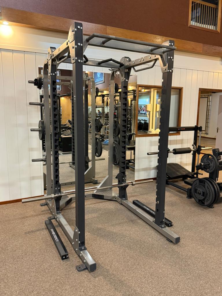 Hammer Strength Power Rack met accesoires, Ophalen, Benen, Krachtstation, Zo goed als nieuw