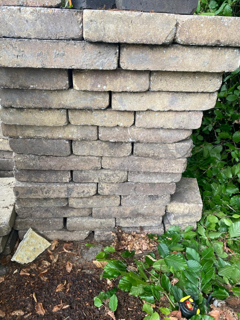 Terrastegels 30x20 cm, geel, ca. 6m2, Tuin en Terras, Tegels en Klinkers, Gebruikt, Terrastegels, Beton, 5 tot 10 m², Ophalen