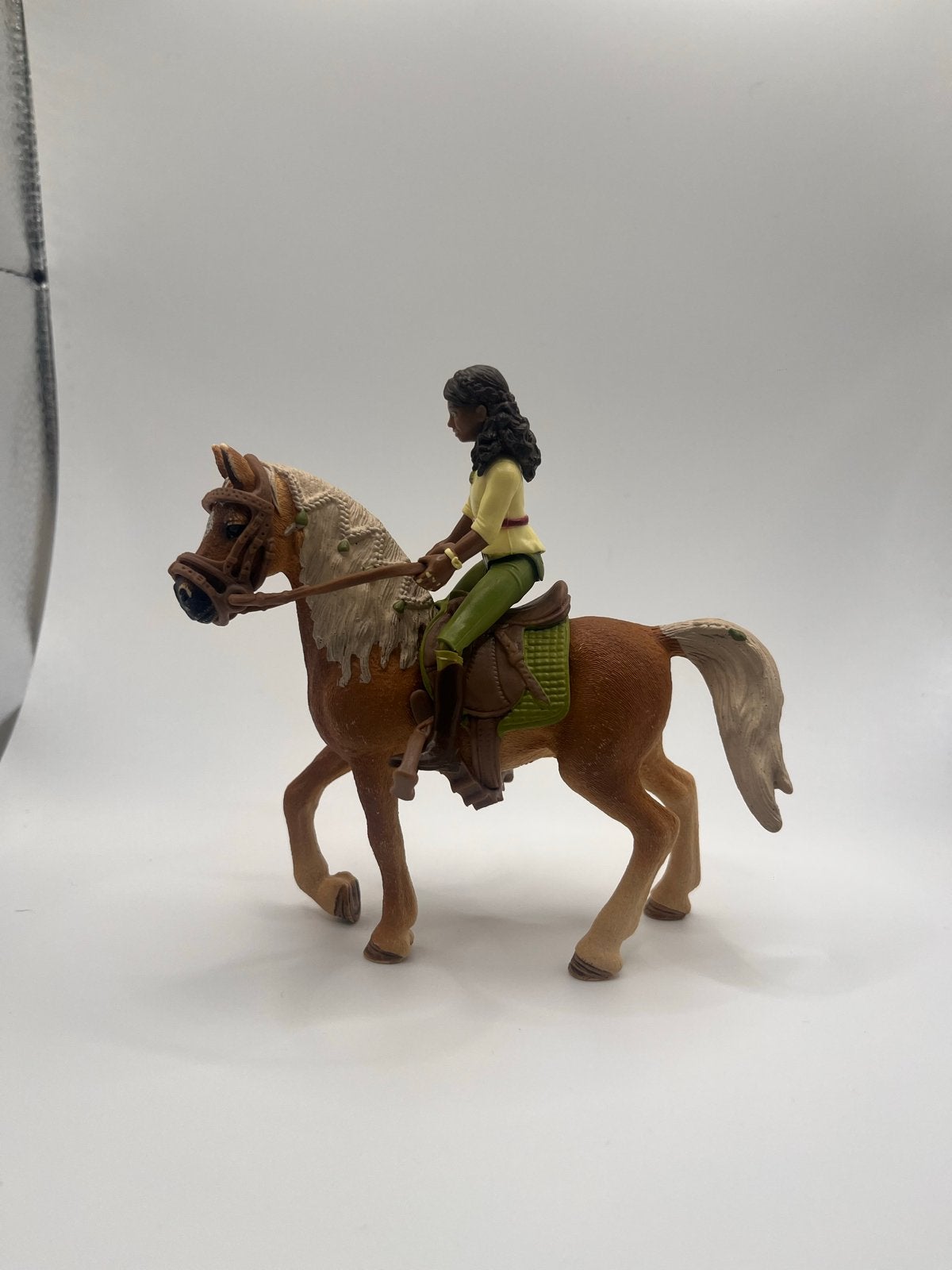 Schleich paard met poppetje, zadel en hoofdstel, Ophalen of Verzenden, Gebruikt