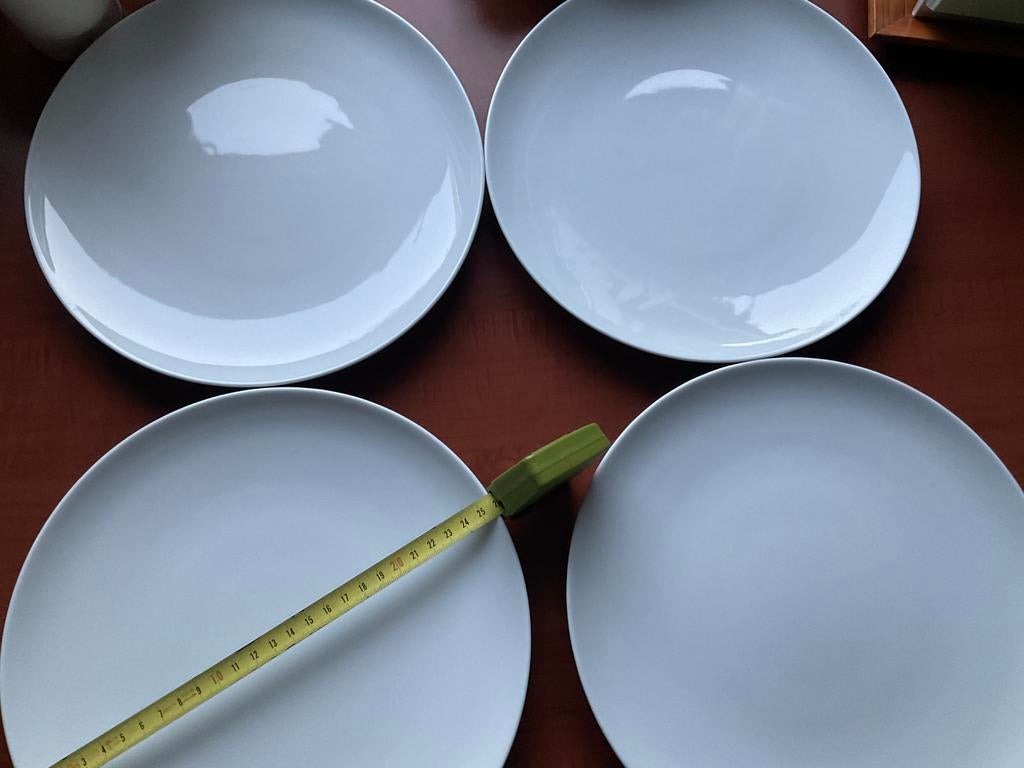 4 VIVO dinerborden wit, Gebruikt, Ophalen of Verzenden, Bord(en), Effen