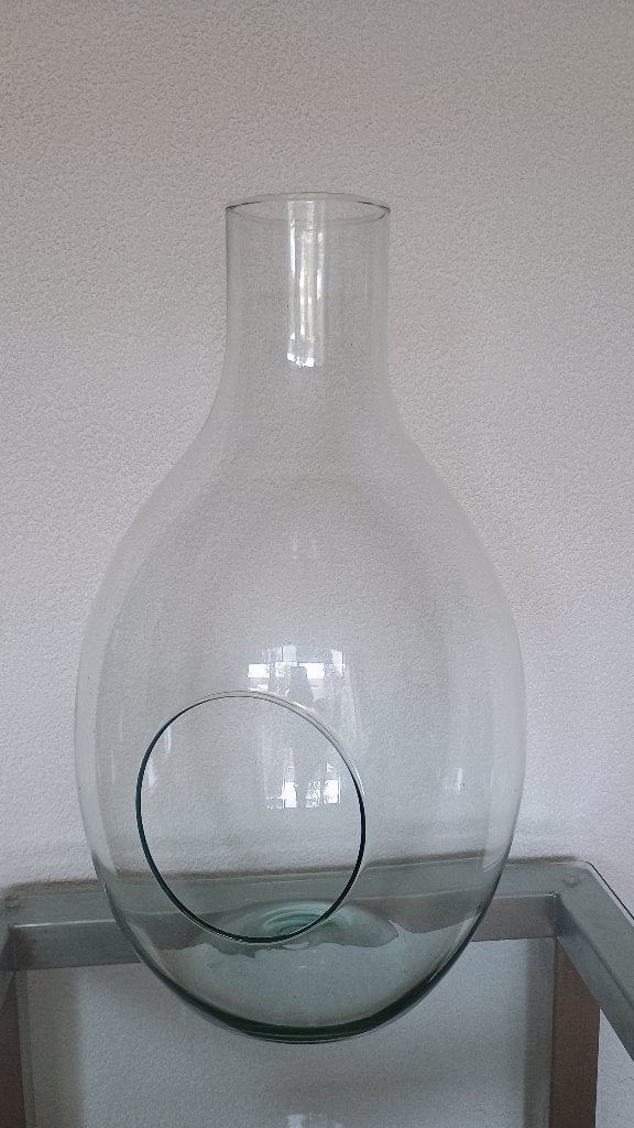Prachtige 50 cm grote glazen vaas voor hangplant / terrarium, Ophalen, Zo goed als nieuw, Overige kleuren, Glas