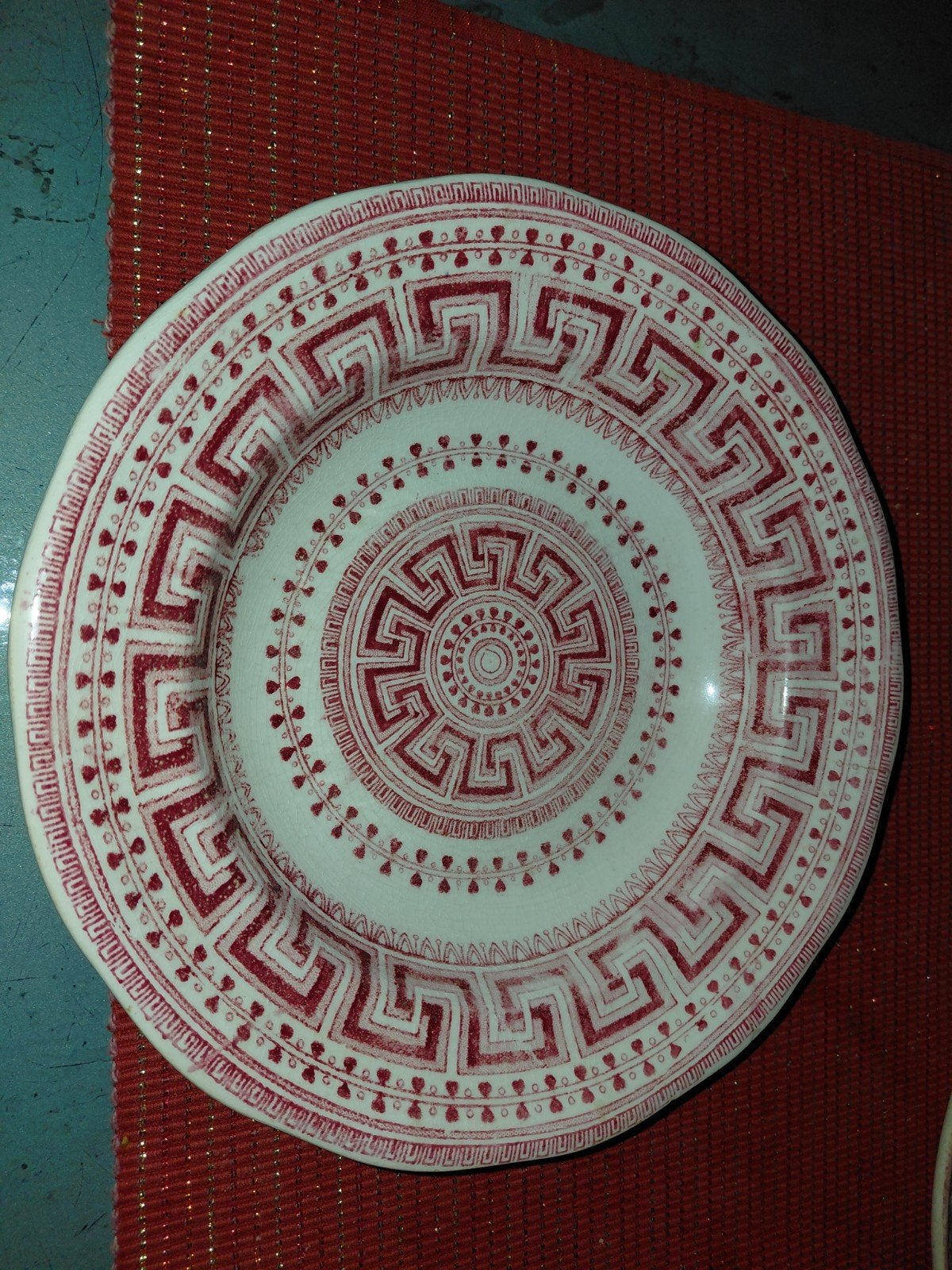Antiek decoratief bord - 26 cm, Antiek en Kunst, Ophalen of Verzenden