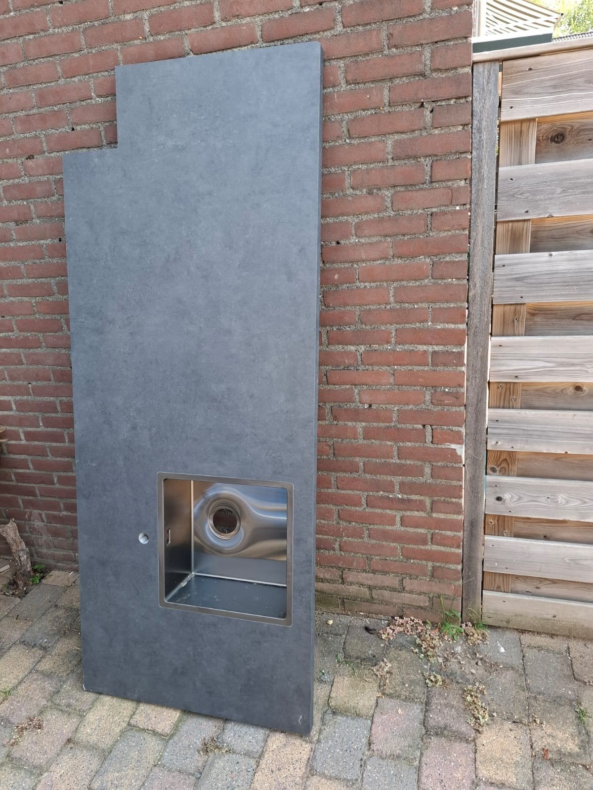 aanrechtblad met gun metal spoelbak, Ophalen, Nieuw