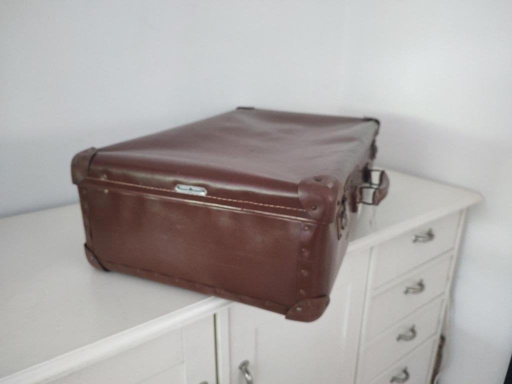 K366 VINTAGE jaren 40 - 50 koffer vulcan fibre zeer bb6bb, Sieraden, Tassen en Uiterlijk, 60 tot 70 cm, Overige materialen, Gebruikt