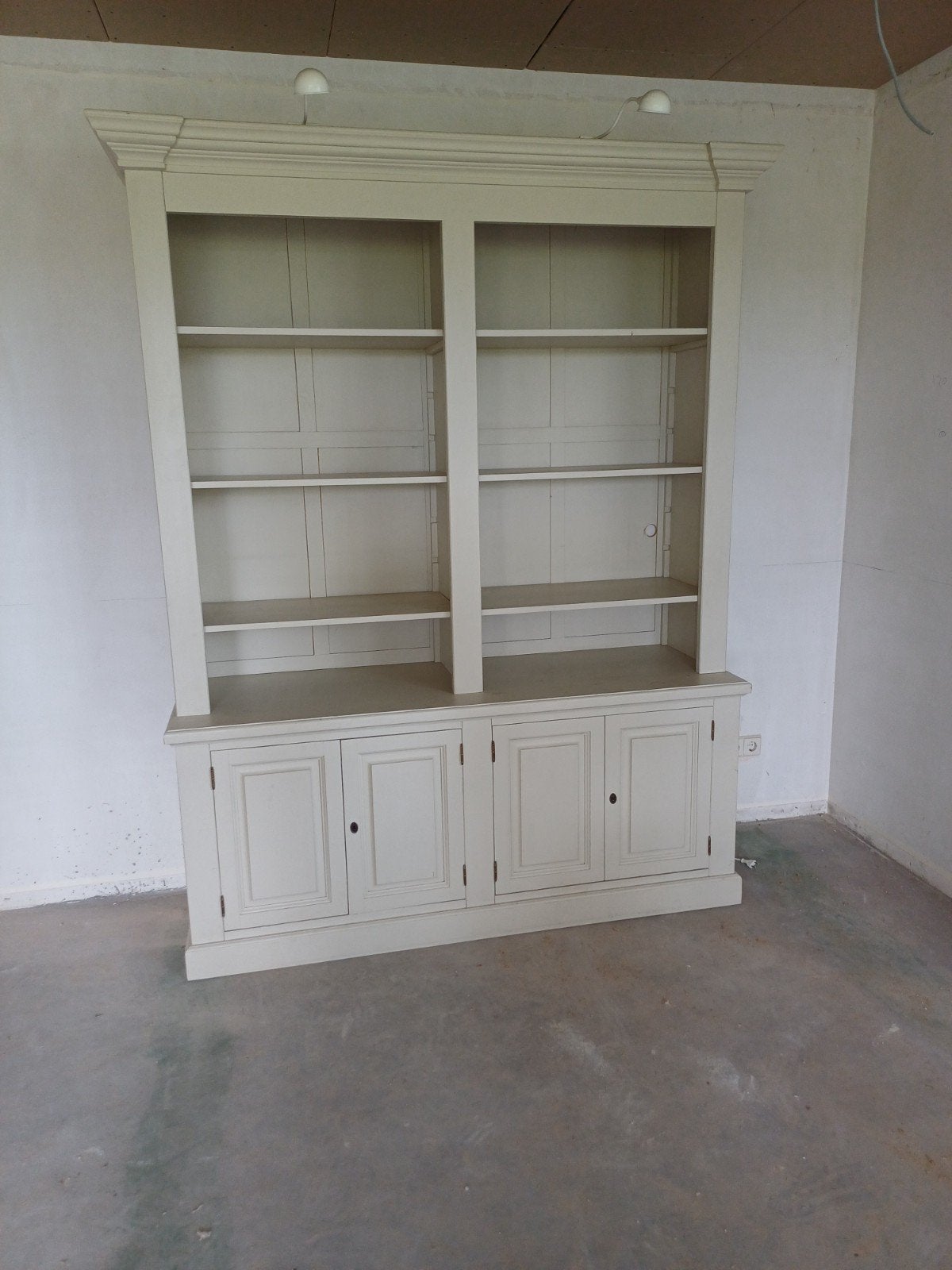 Mooie stevige landelijke boekenkast 225 cm met o.a. deuren., Ophalen, 200 cm of meer, 150 tot 200 cm, Landelijk