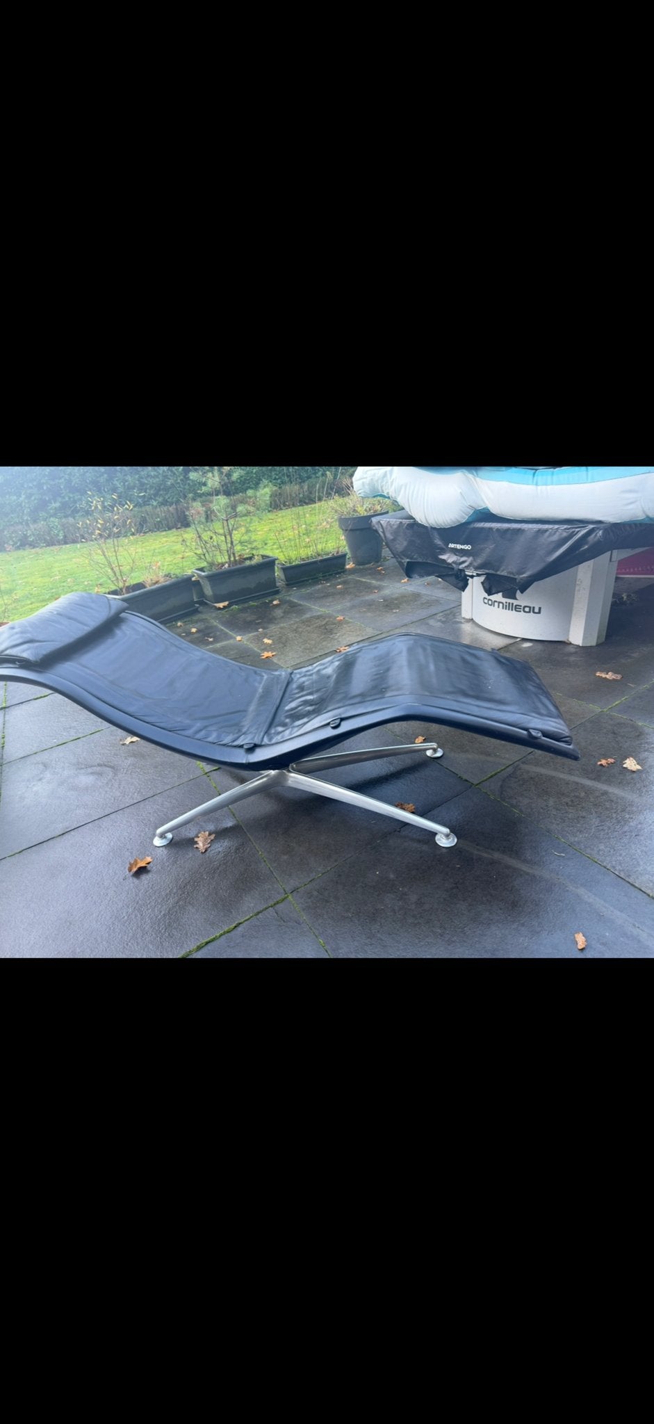 Poltrona Frau Larus Relex Stoel / Ligstoel Zwart Leer, Ophalen, Gebruikt, Eenpersoons, Leer