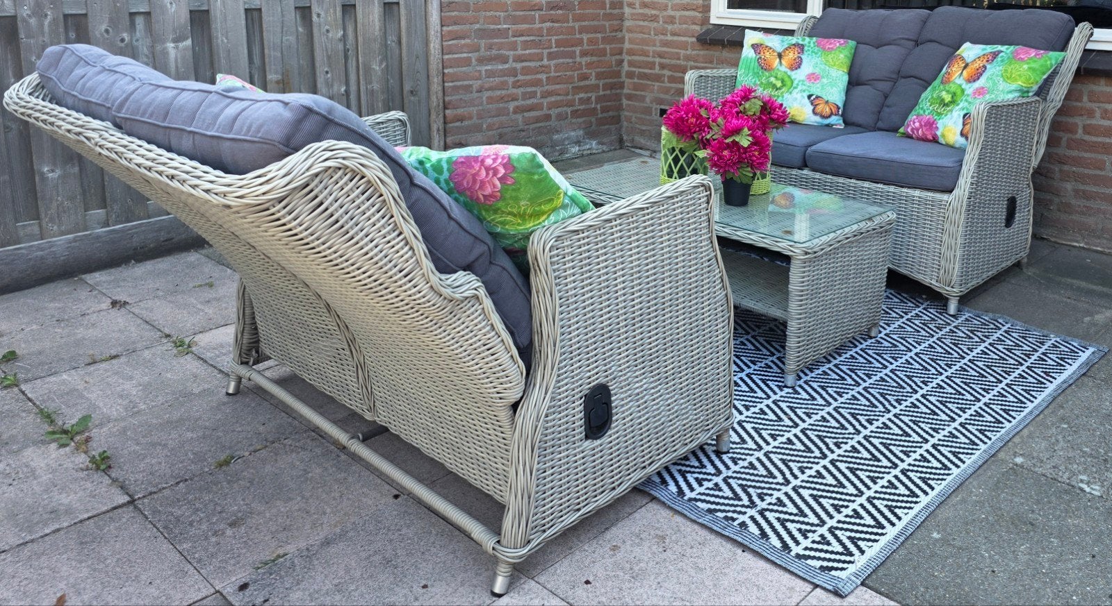 Hele mooie 4 persoons verstelbare tuinset intratuin, Tuin en Terras, Ophalen, Gebruikt, Bank, Tuinset