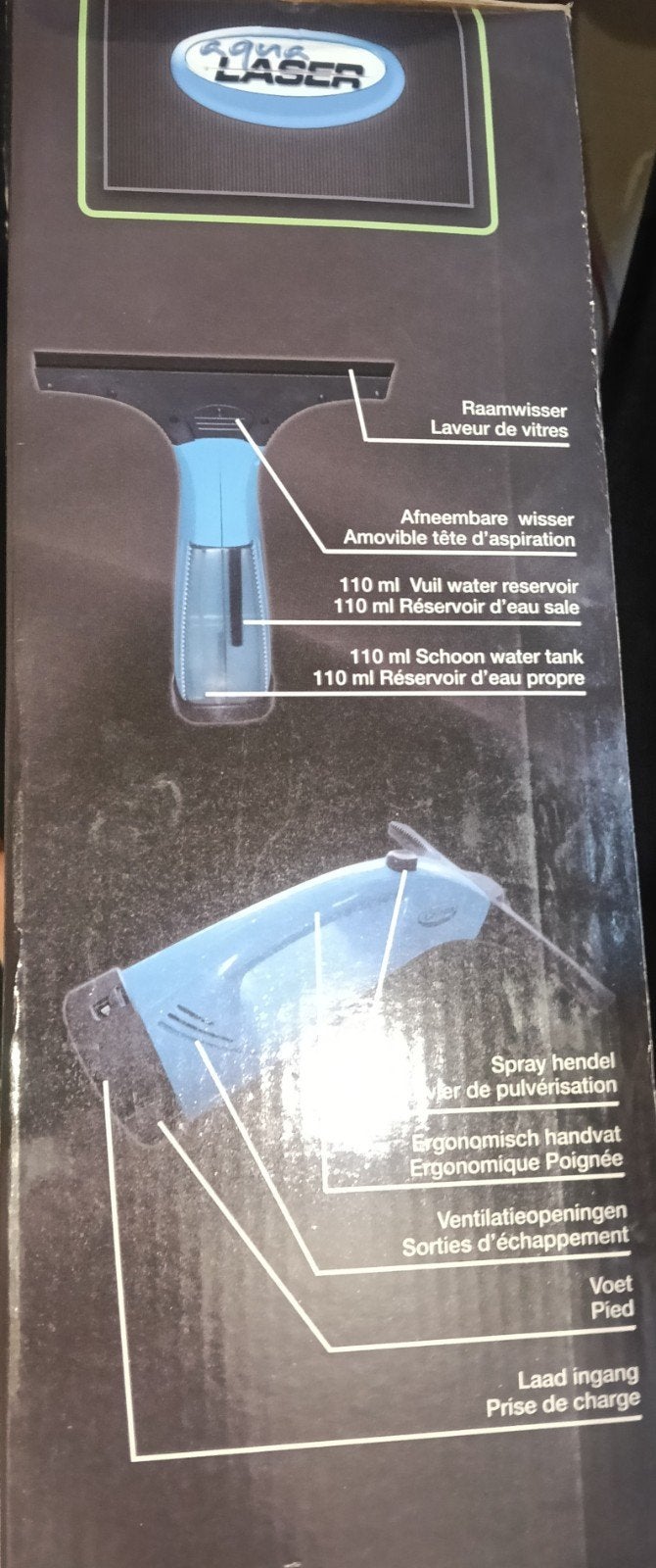 Aqua Laser 2-in-1 Raamreiniger / Ruitenreiniger, Ophalen of Verzenden, Raamwisser of Trekker