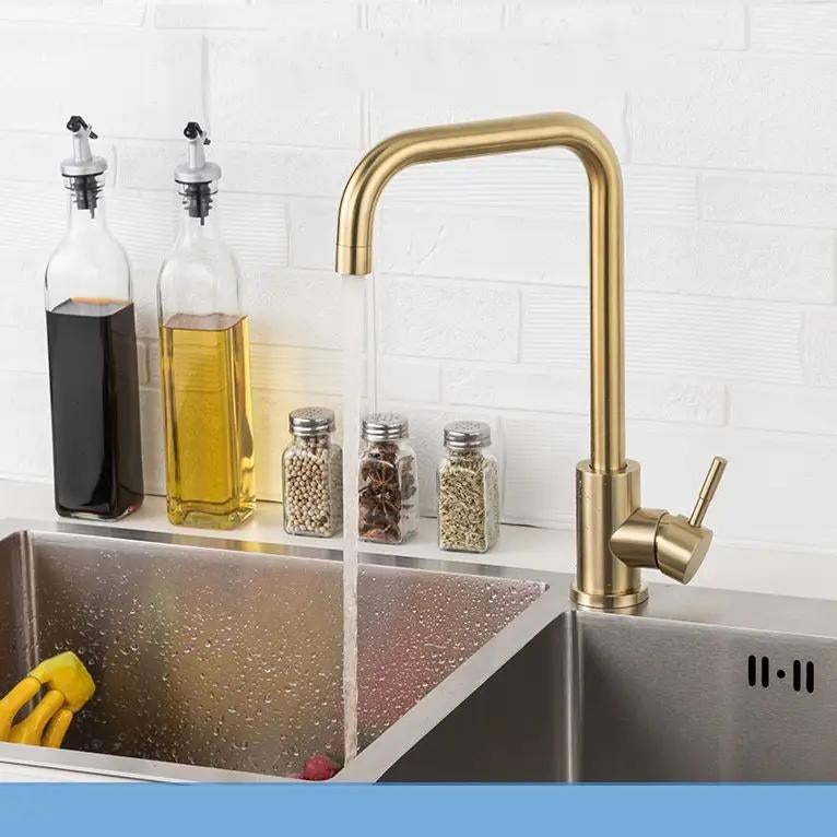 Keukenkraan GOUD Glans Design mengkraan ook zwart en rvs, Doe-het-zelf en Verbouw, Sanitair, Ophalen of Verzenden, Nieuw, Rvs