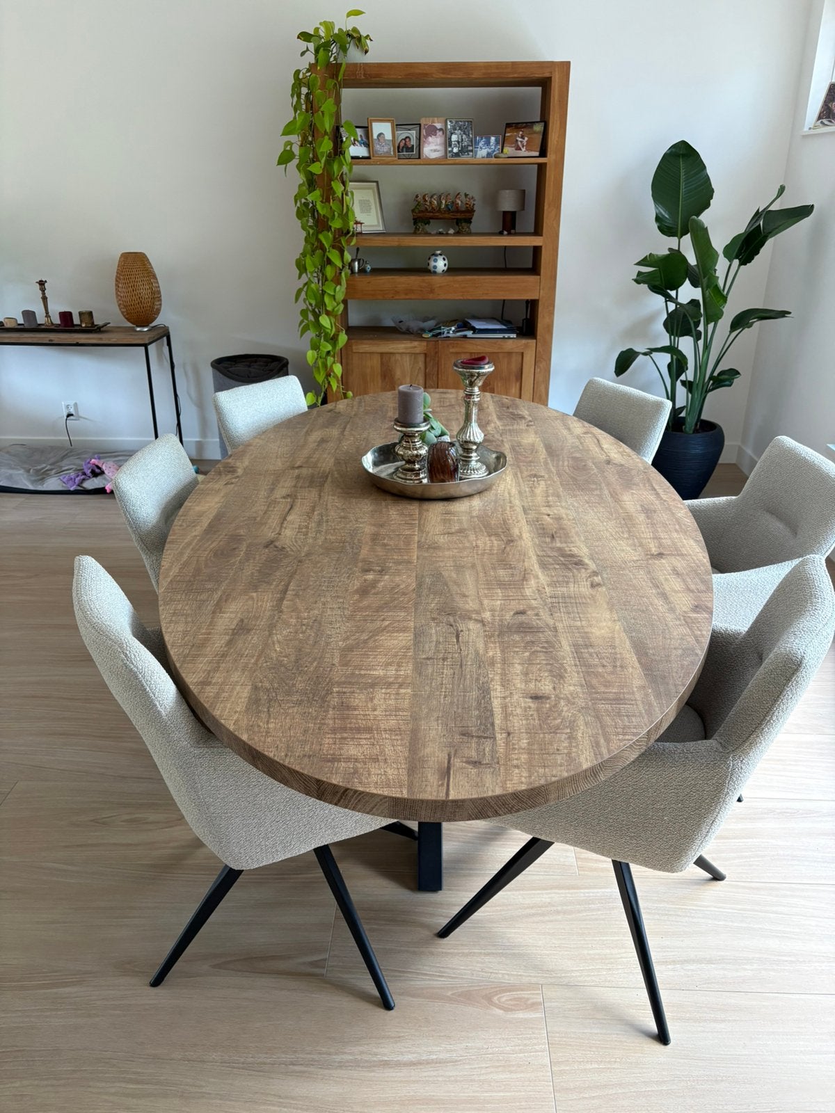 Als nieuw!!, 1 maand oud Ovale tafel 250x128x78, 100 tot 150 cm, Landelijk/modern, 200 cm of meer, Ophalen of Verzenden