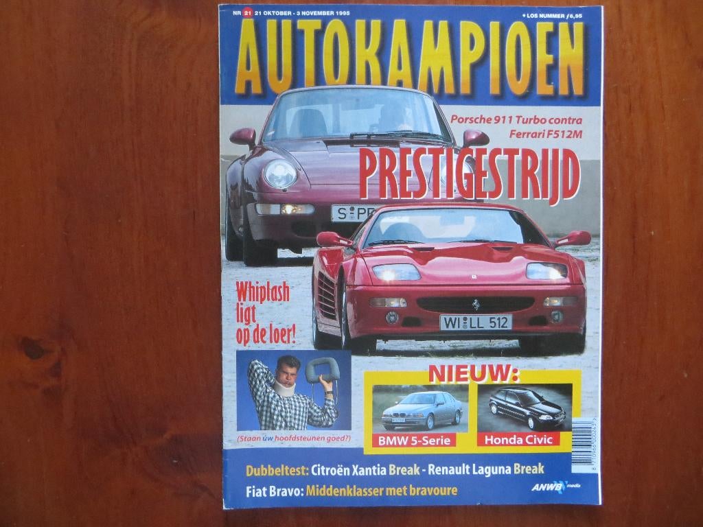 Autokampioen 21 1995 Porsche 911 Turbo, Ferrari F512M, BMW 5, Ophalen of Verzenden, Nieuw, Porsche