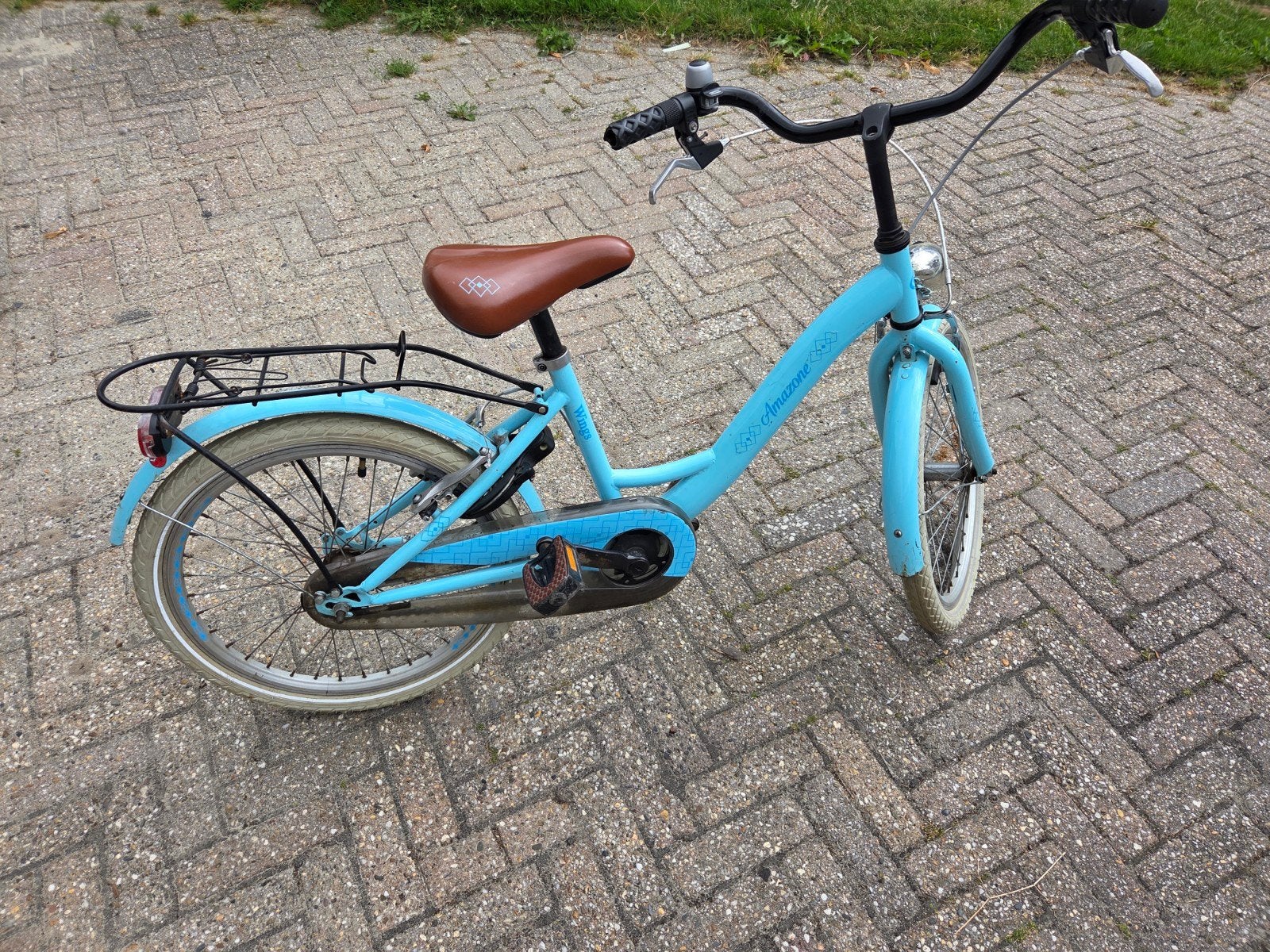 Wings amazone kinderfiets 20 inch - Lichtblauw, Ophalen, Velgrem, Handrem, 20 inch