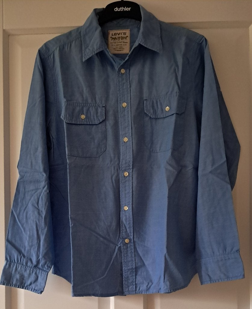 Overhemd Levis M, Blauw, Gedragen, Levi’s, Halswijdte 39/40 (M)