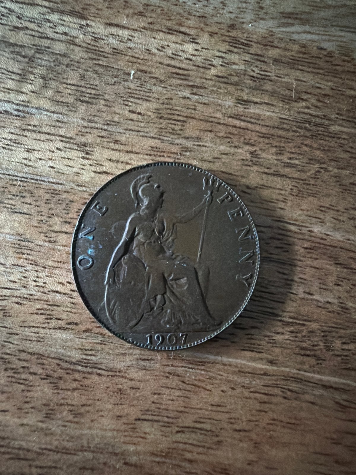 Britse Penny 1907 - Koning Edward VII, Postzegels en Munten, Ophalen of Verzenden, Overige landen, Losse munt