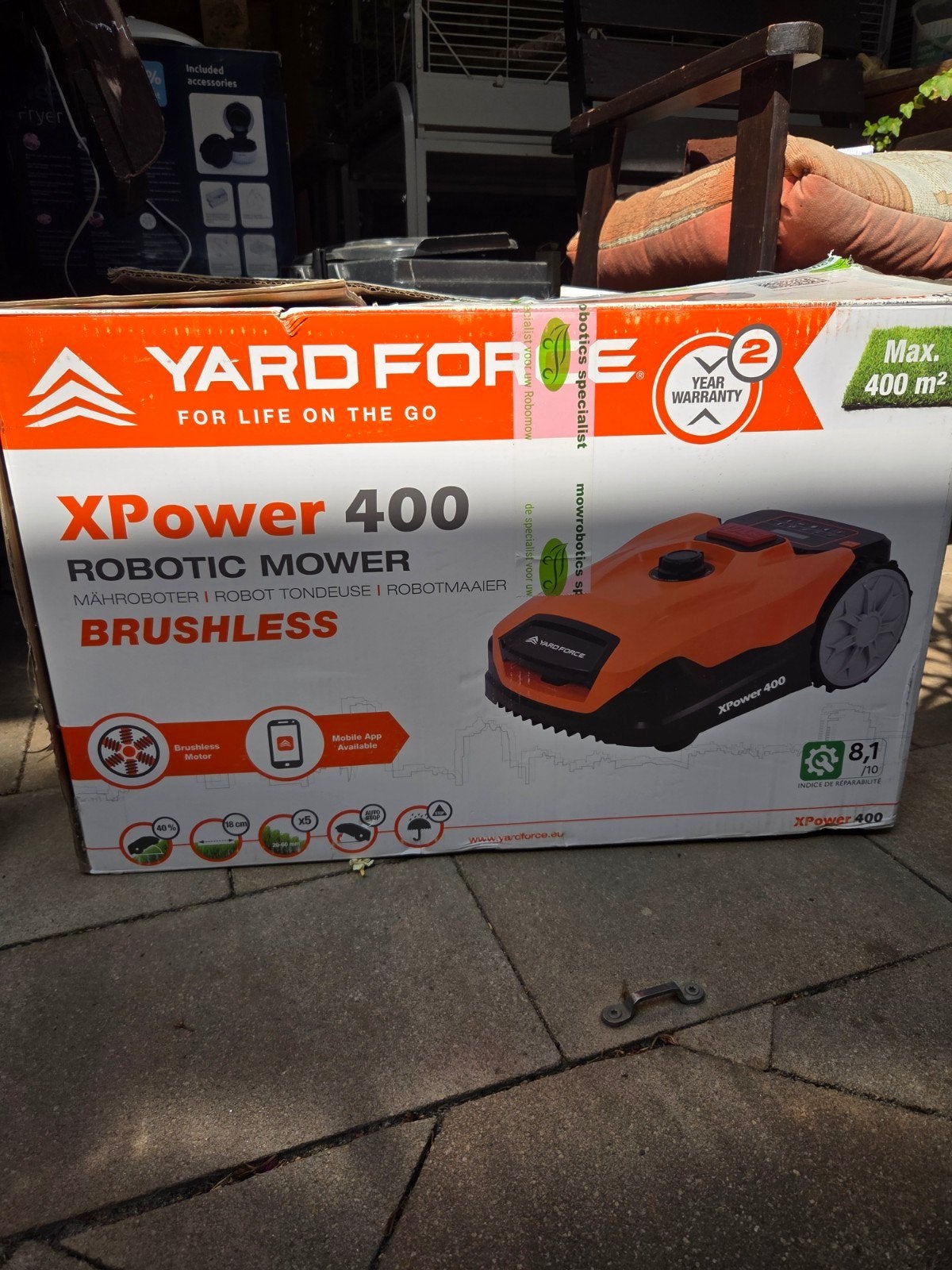 Yardforce Xpower 400, Ophalen, Gebruikt