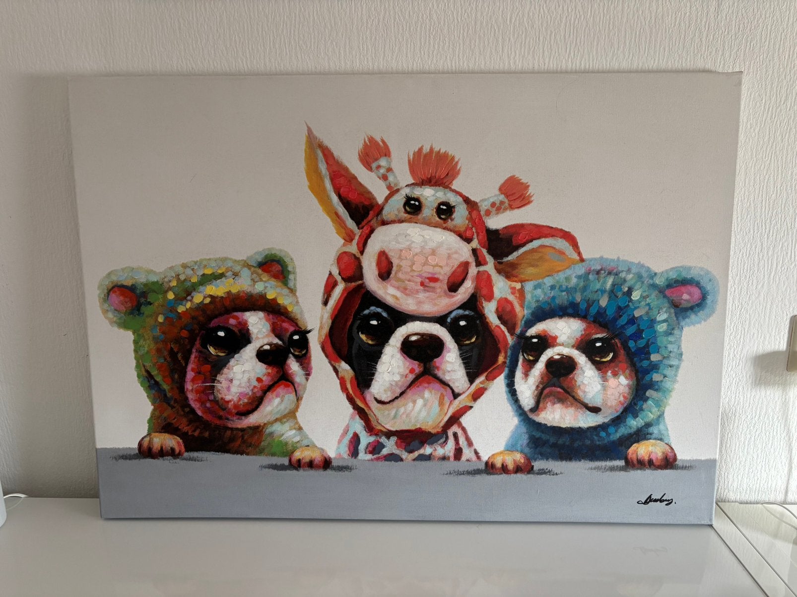 Canvas schilderij 70 x 100cm, Ophalen, Op houten frame, Overige technieken, Dieren