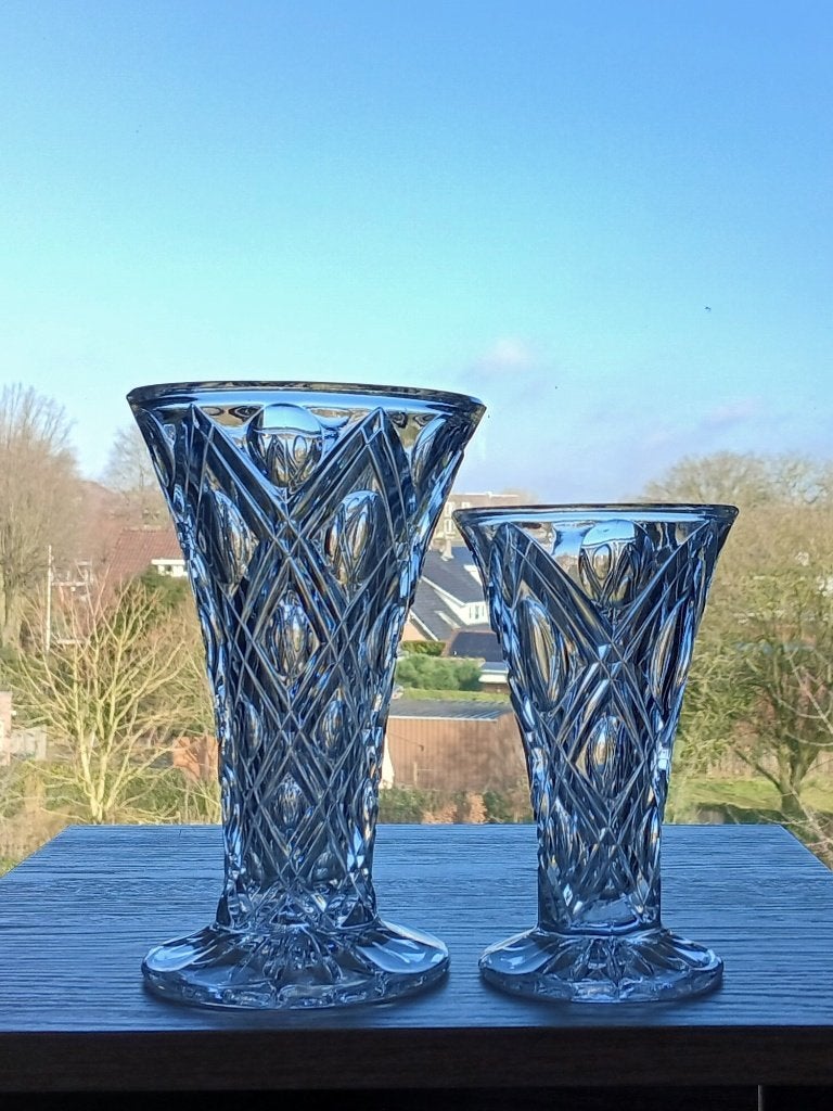 Stel Vazen Kristal Vintage, Ophalen of Verzenden