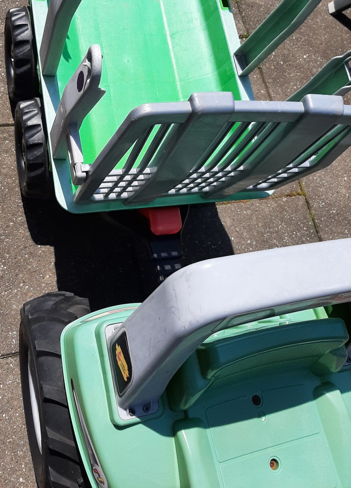 Traptractor met aanhanger, Ophalen, Gebruikt