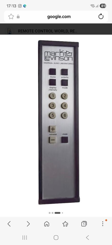 GEVRAAGD: MARK LEVINSON 380 S REMOTE, Ophalen of Verzenden