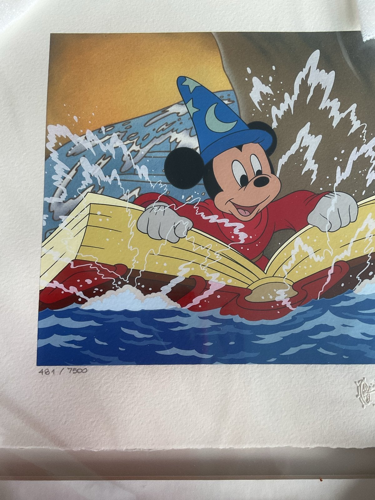 Disney Cartoon: Mickey Mouse als Tovenaarsleerling, Ophalen of Verzenden, Print, Print/reproductie, Genummerd