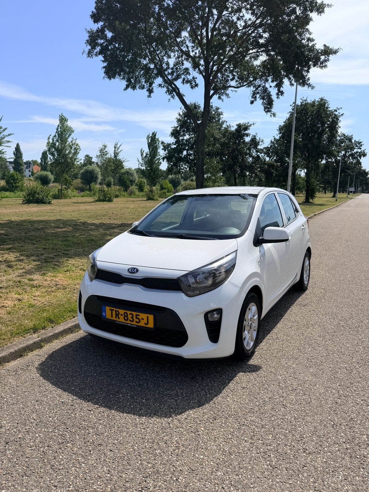 Kia Picanto 1.0 JA ComfortPlusLine 69pk 4-zits 2018 Wit, Auto's, Voorwielaandrijving, Stof, Zwart, Wit
