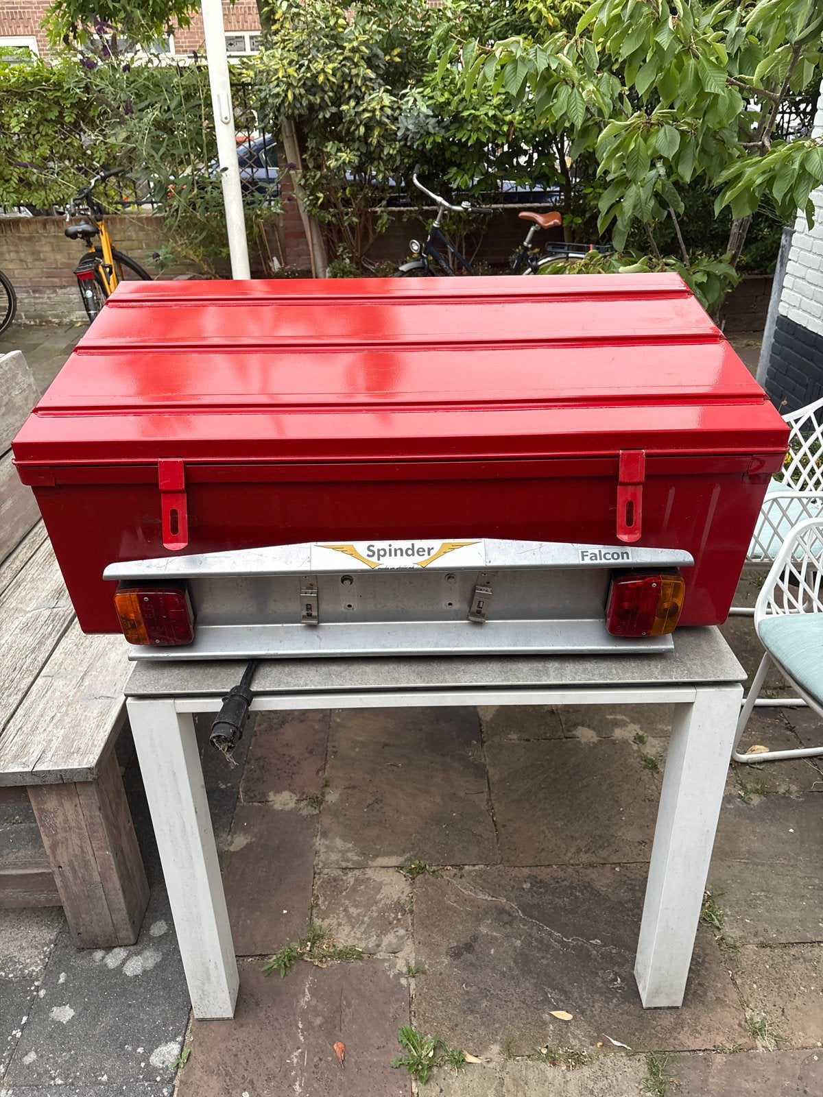 Leuke rode trekhaakkoffer (kantelbaar), Auto diversen, Ophalen, Gebruikt