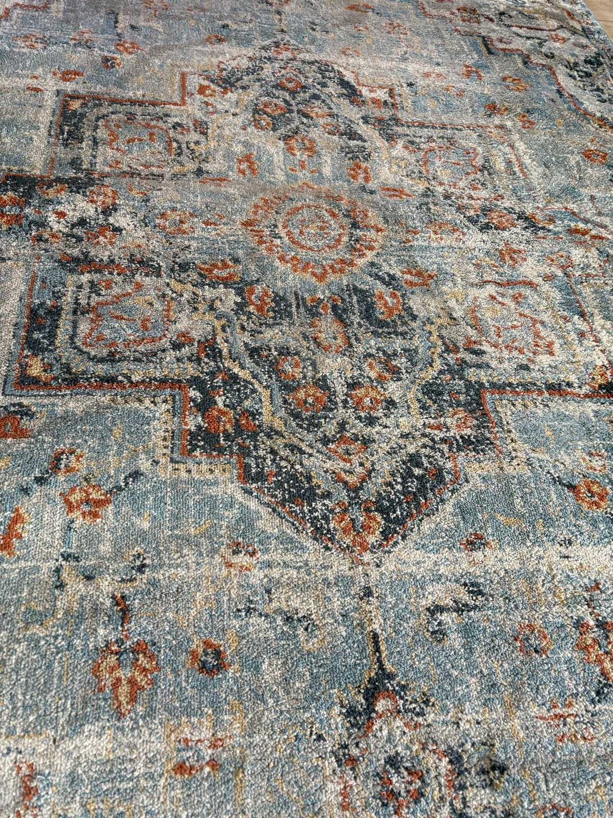 IKEA OVERLUND Vloerkleed - 160x235 cm - Goede staat, Ophalen, Gebruikt, Blauw, 150 tot 200 cm